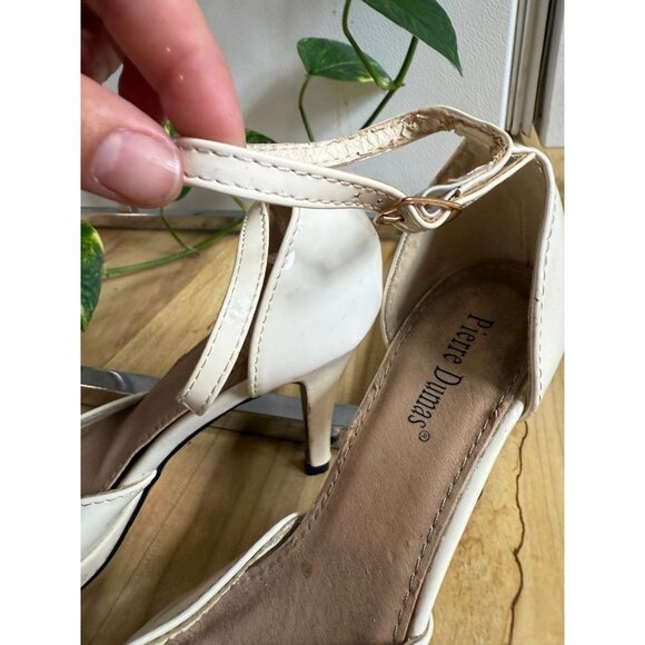 Pierre Dumas size 6.5 white peep toe heels - Picture 8 of 8